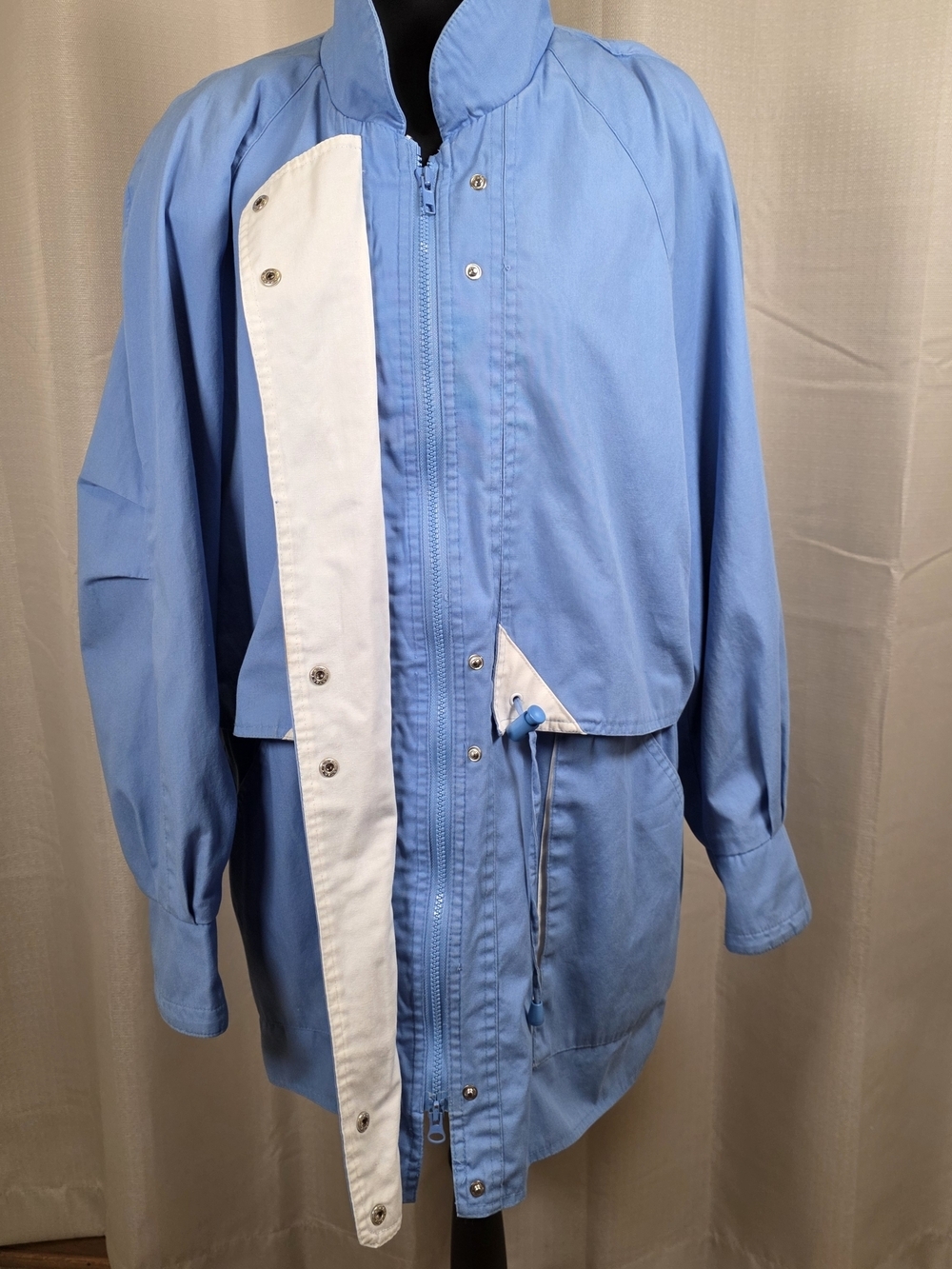 Y2K Blue Oversized Cinch Waist Jacket 1X - Picture 6 of 13